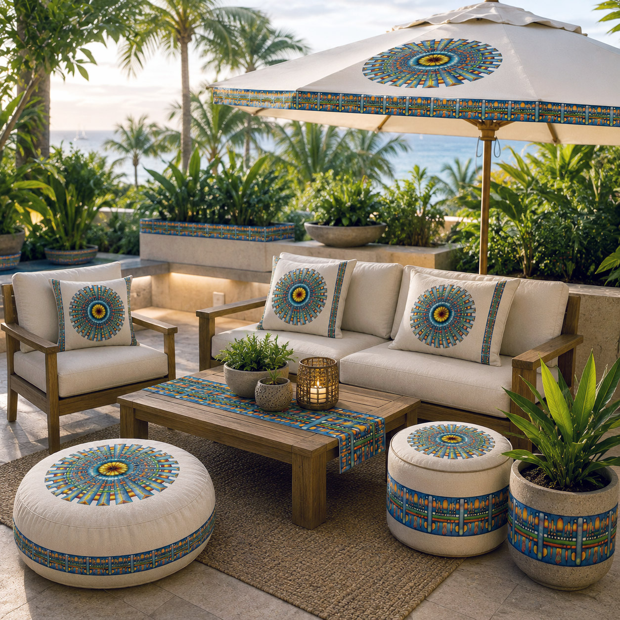 Outdoor living products featuring the Spokin design system.