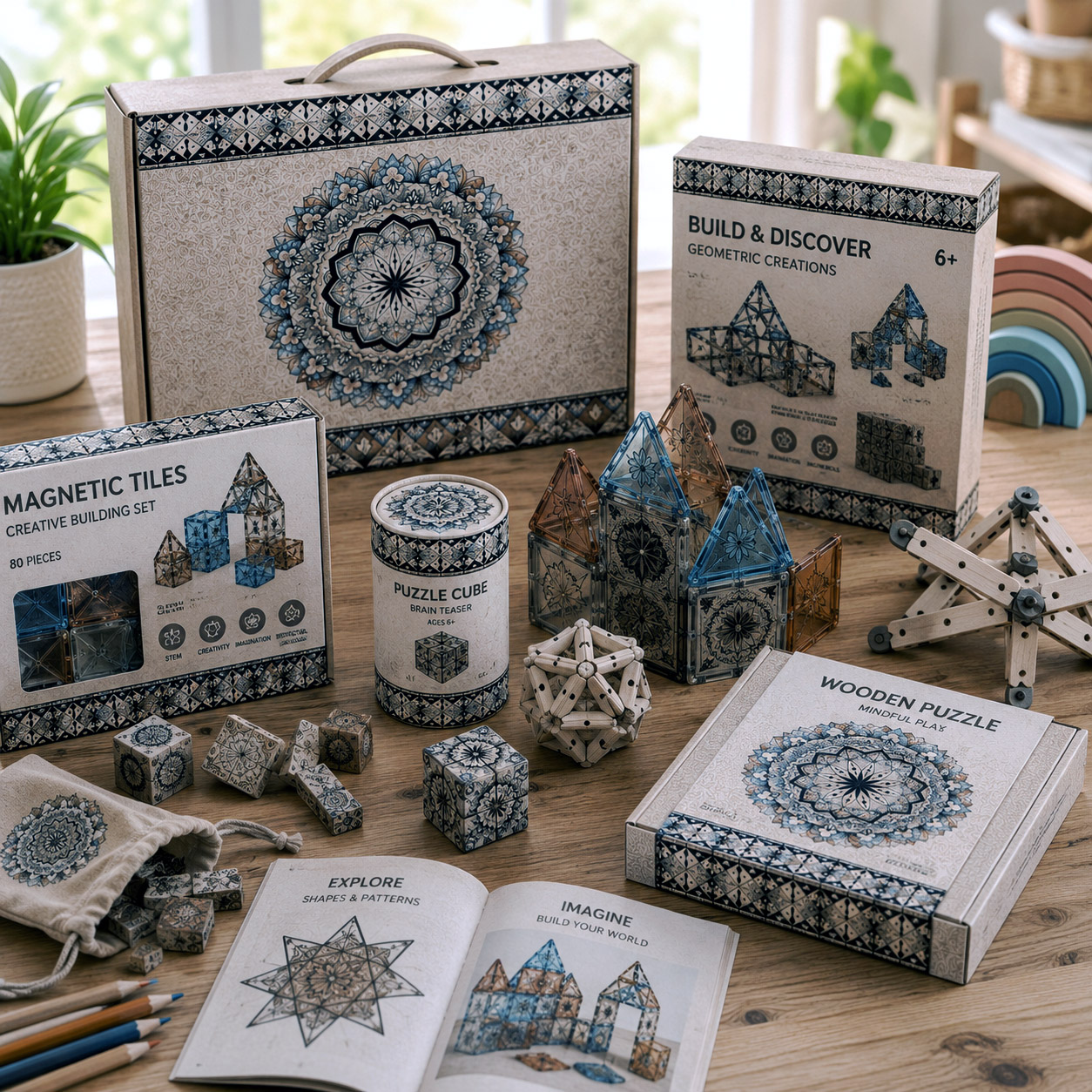 Toy packaging featuring the Rhythmic Pulse design system.