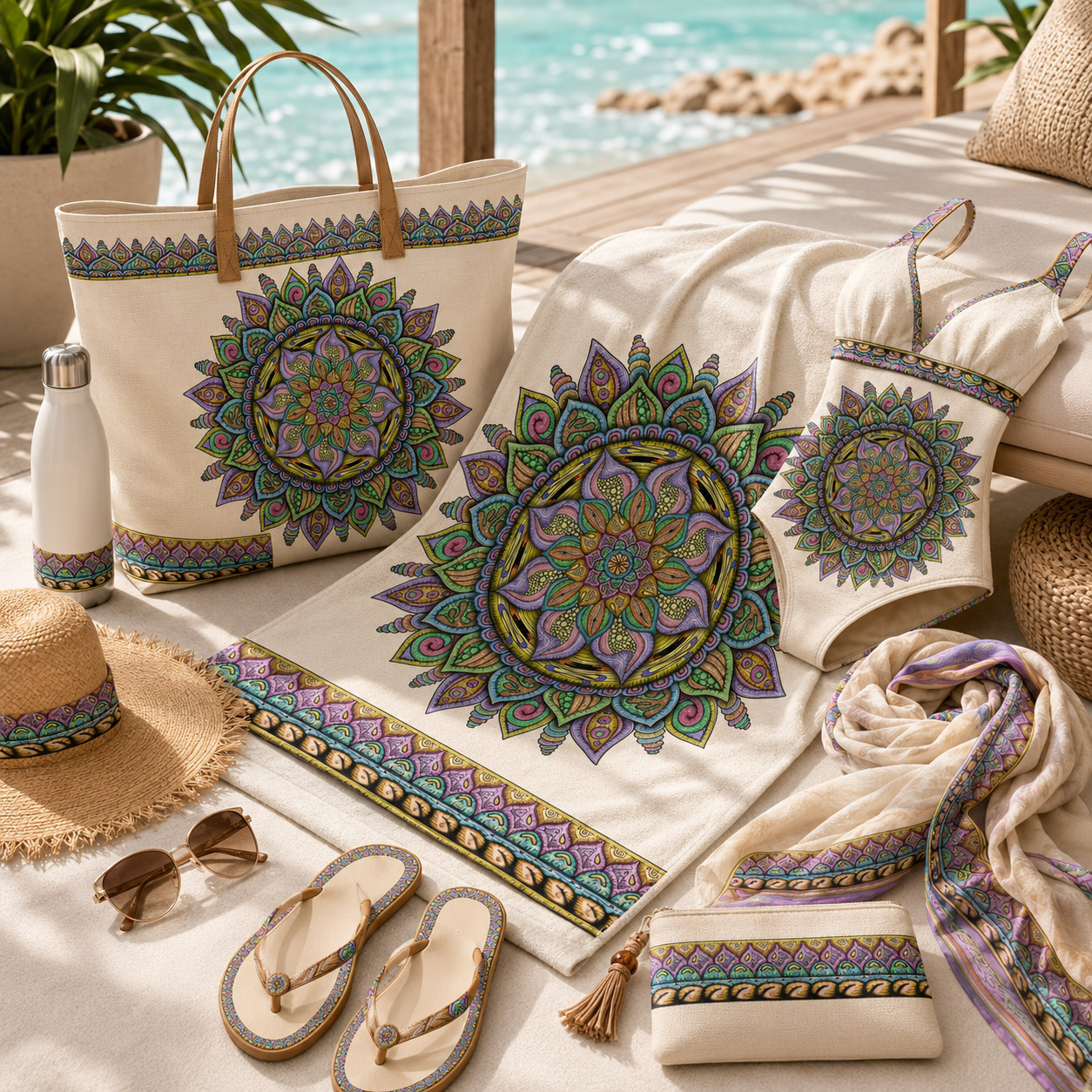 Beach and resort products featuring the Fruitful design system.