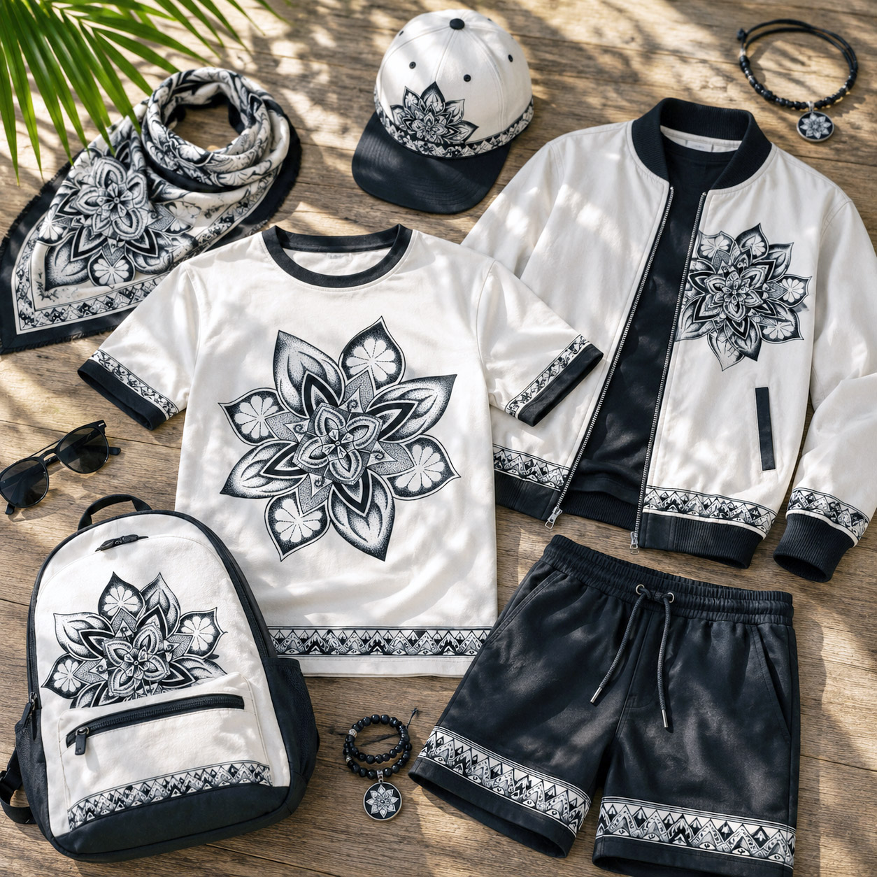 Apparel and accessories featuring the Sea Star design system.
