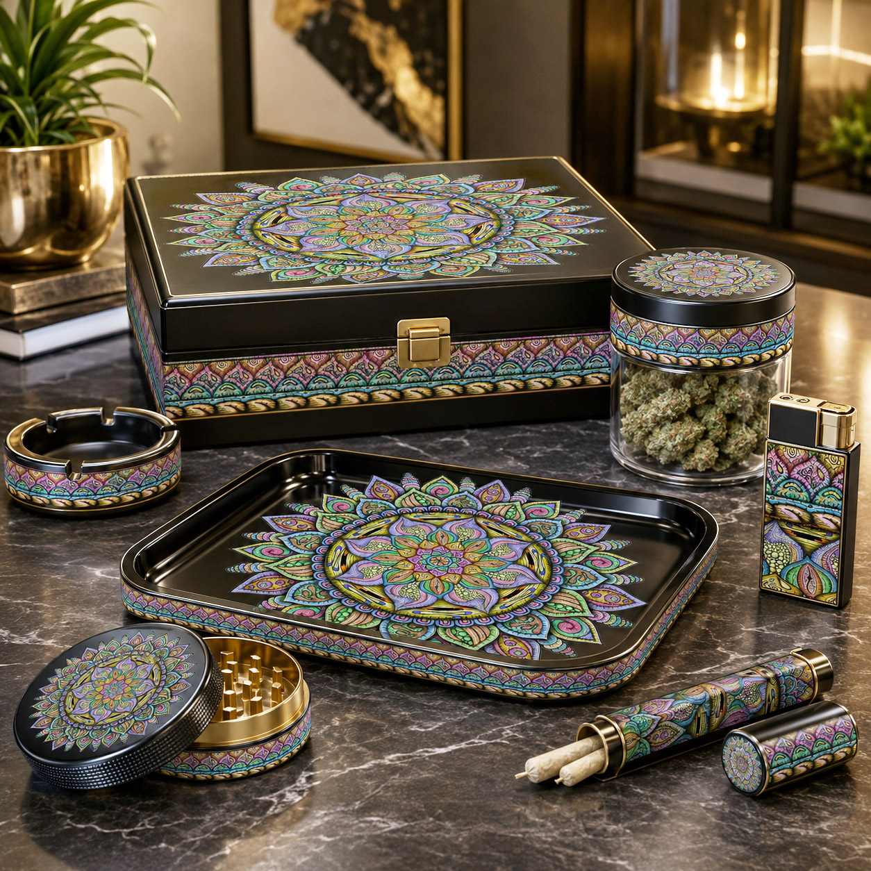 Cannabis accessories featuring the Fruitful design system.