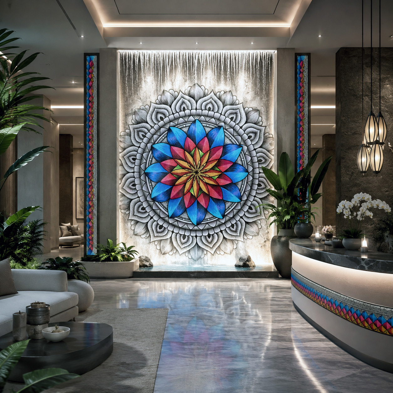 Retail lobby featuring the Inner Coherence design system.