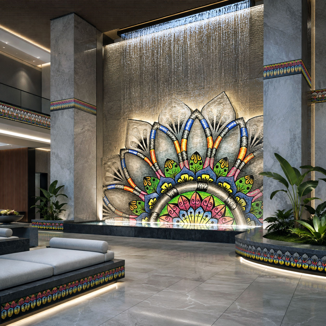 Retail and commercial lobby featuring the Radiance design system.