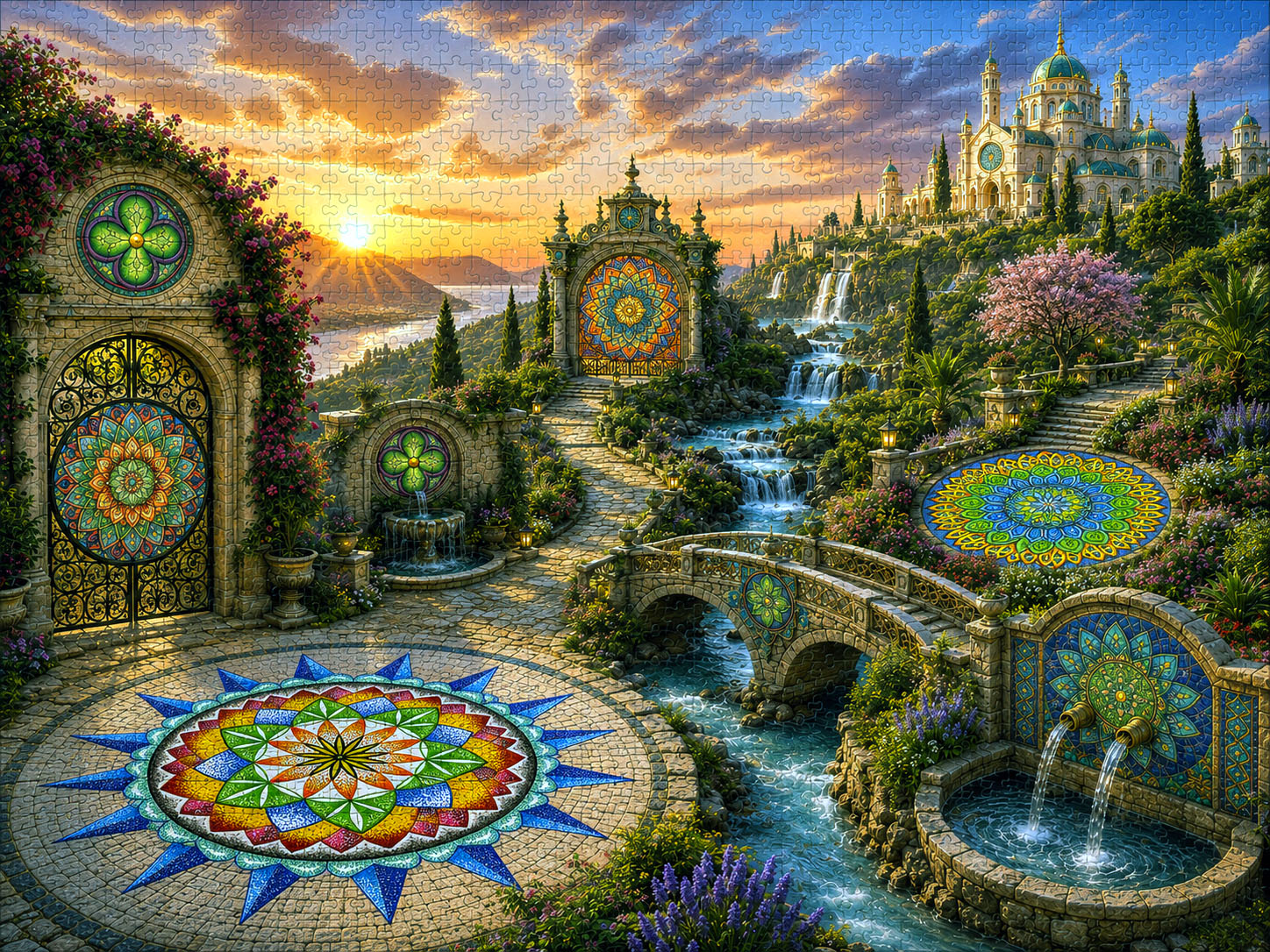 Flowstate Journey jigsaw puzzle concept featuring integrated mandala artwork.
