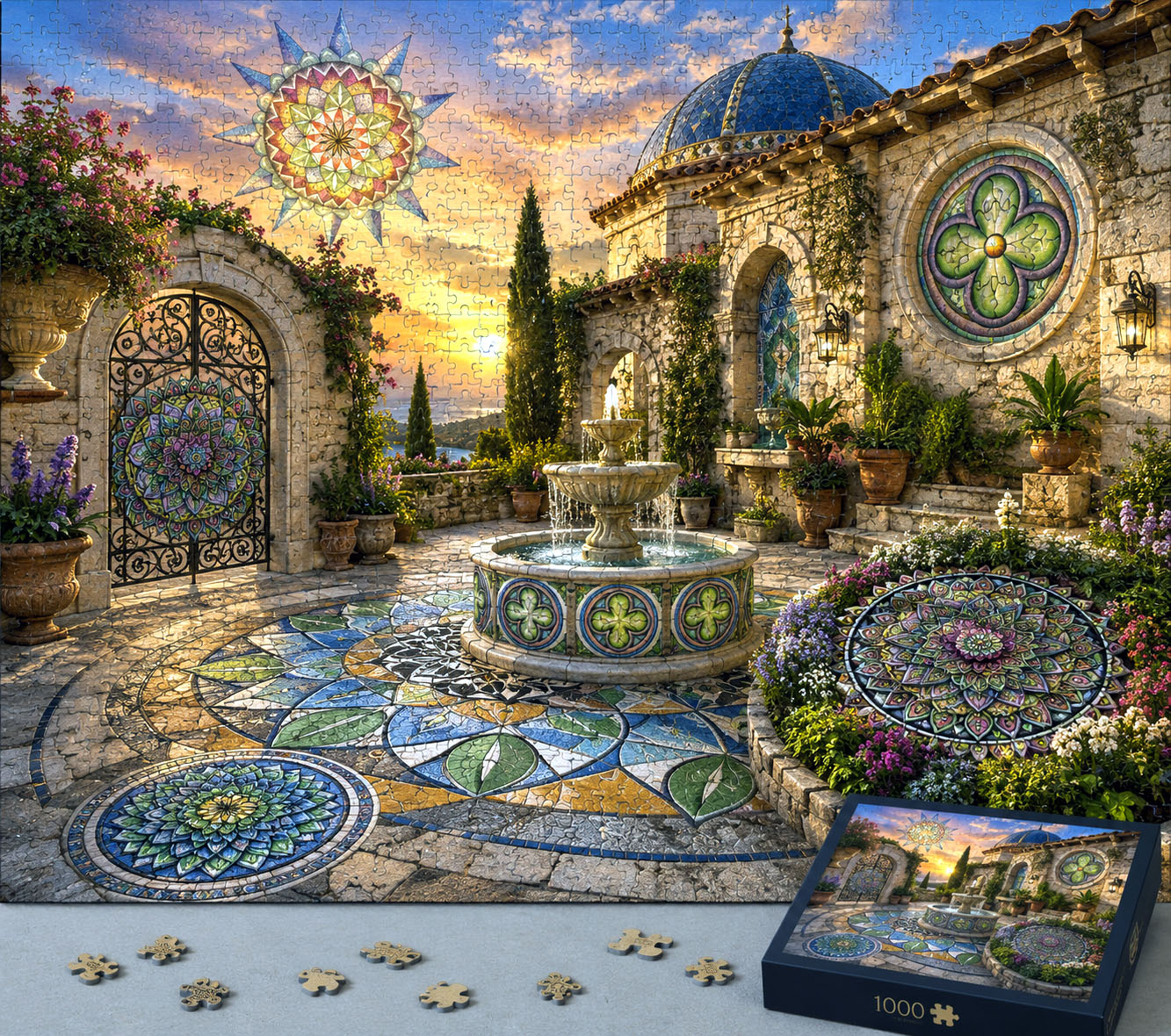 Flowstate Sanctuary jigsaw puzzle concept featuring the Fruitful design system.
