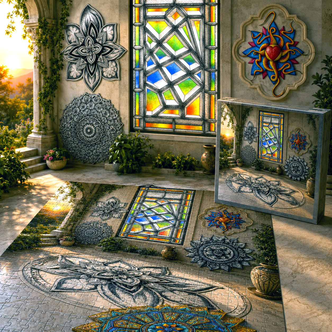 Flowstate Sanctuary jigsaw puzzle concept featuring the Spokin With design system.