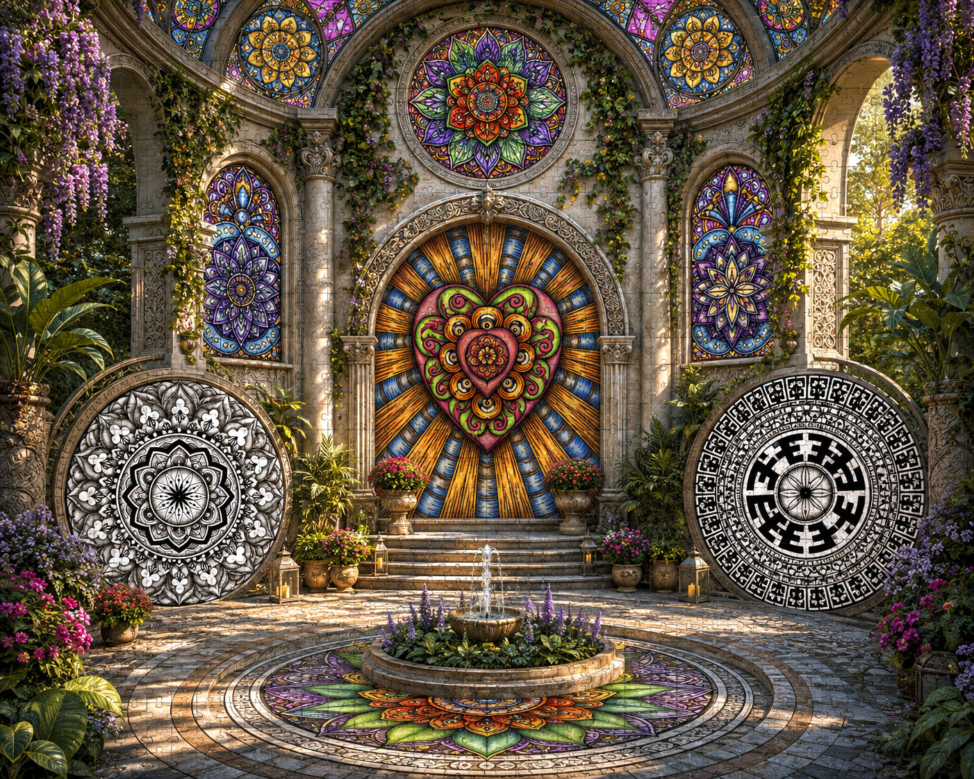 Flowstate Sanctuary jigsaw puzzle concept featuring the Komo design system.
