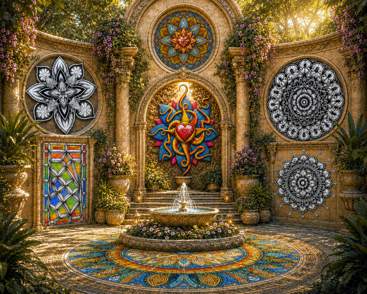 Flowstate Sanctuary jigsaw puzzle concept featuring the Mesmerize design system.