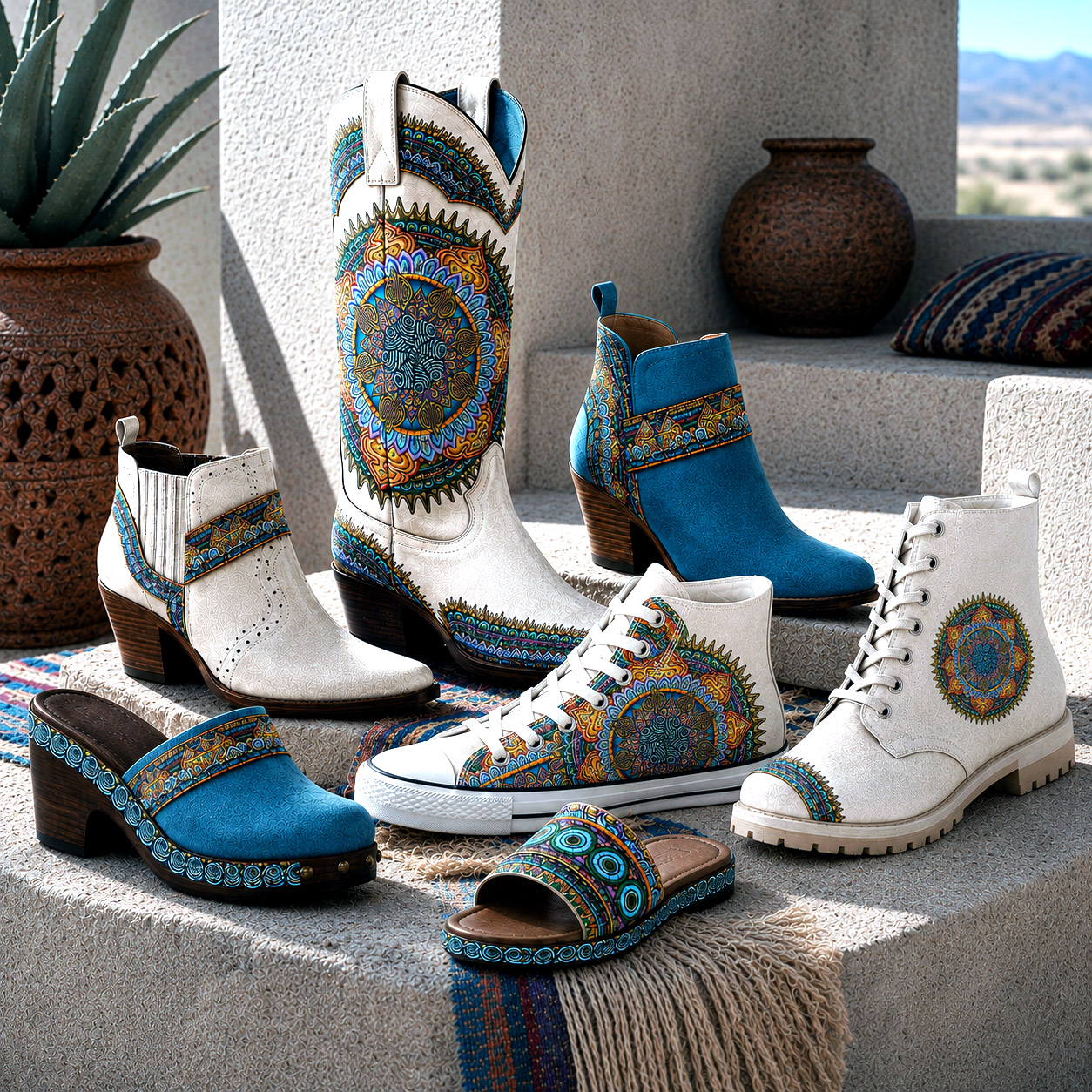 Footwear featuring the Desert Flame design system.