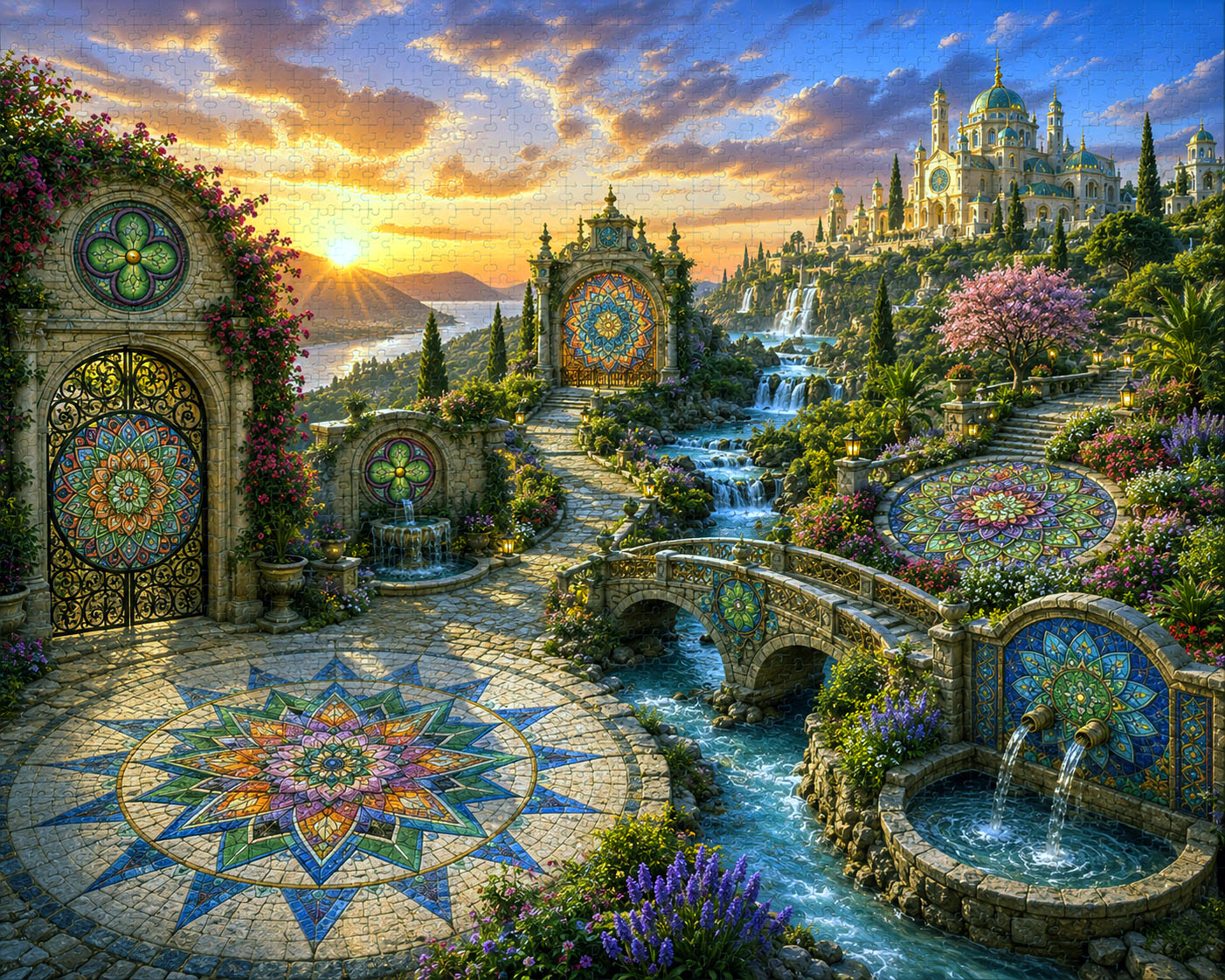 Flowstate Journey jigsaw puzzle concept featuring the Desert Flame design system.
