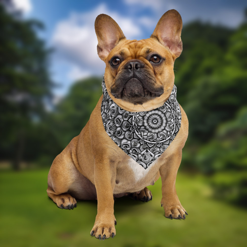 Pet bandana featuring the Interconnection design system.