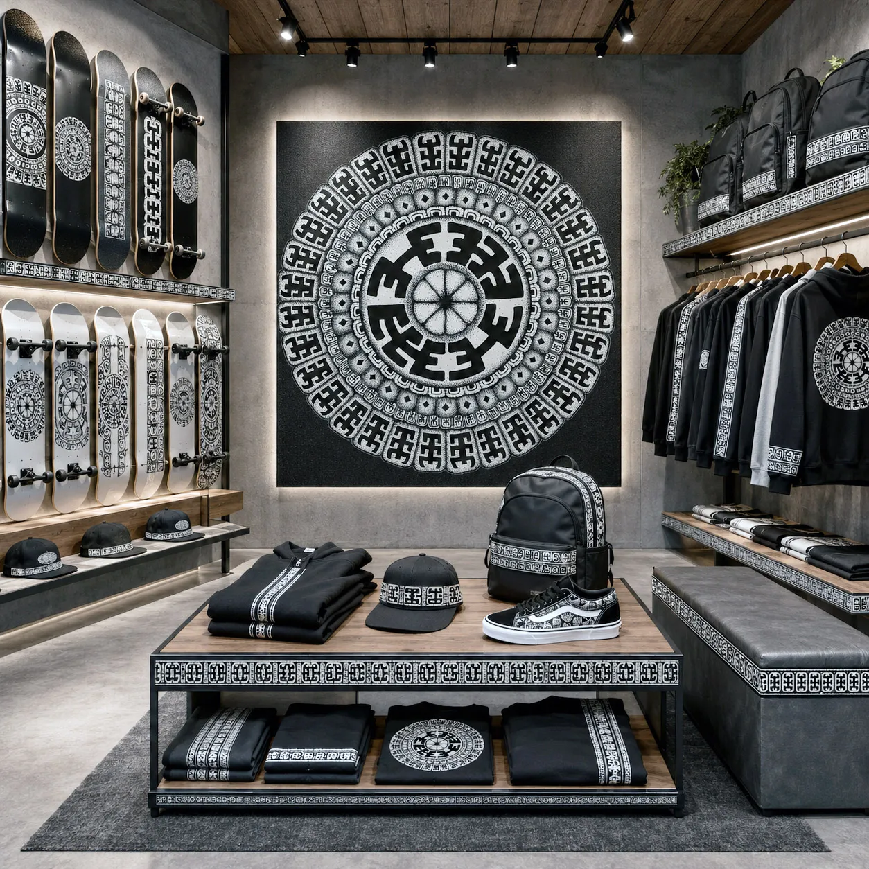 Retail interior installation featuring the Komo design system.