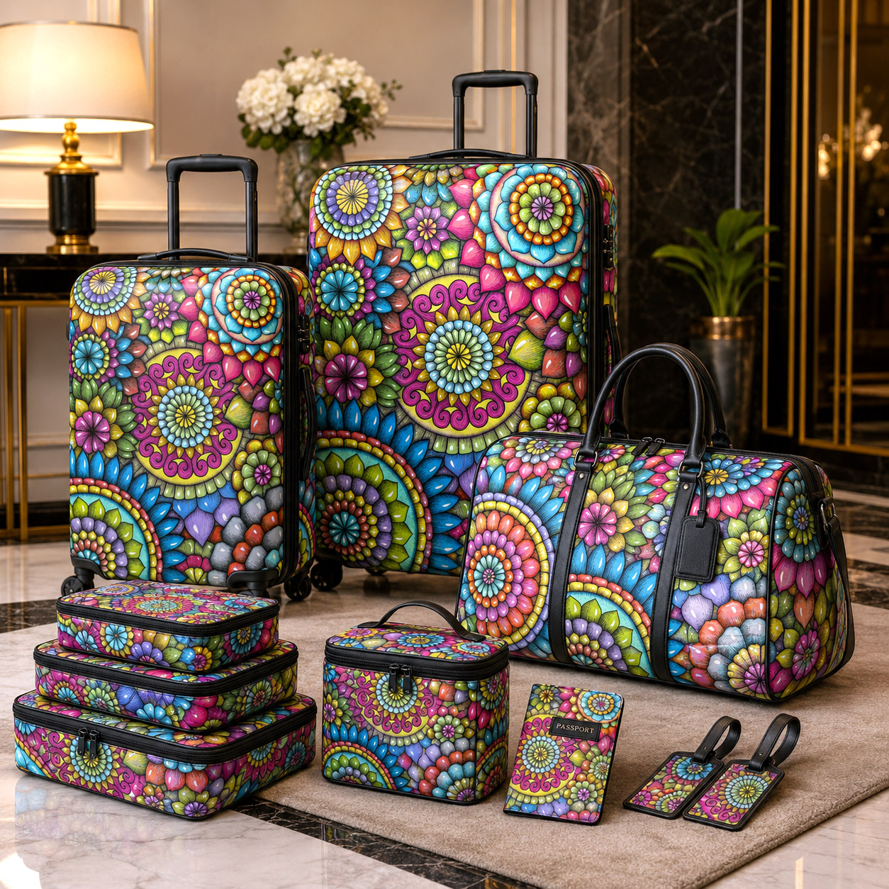 Premium luggage featuring Mandala Collage 2.