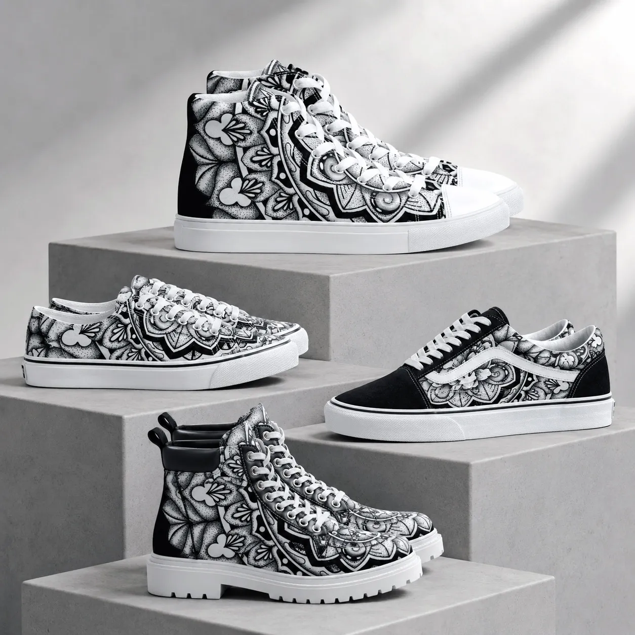 Premium footwear featuring the Rhythmic Pulse design system.
