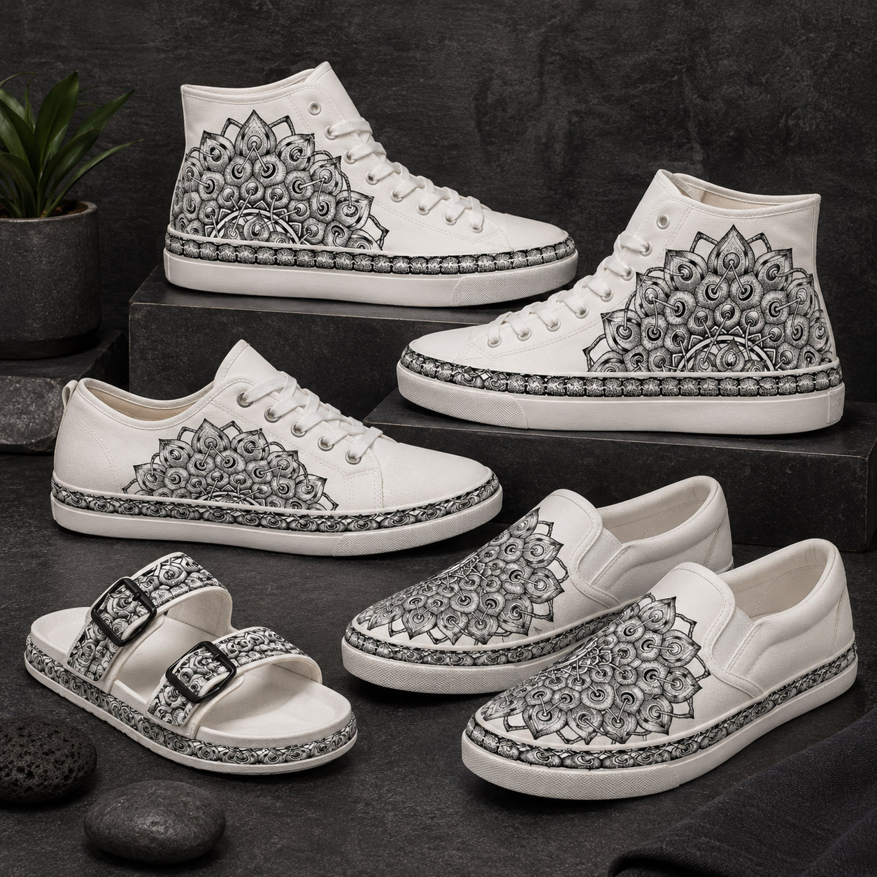 Premium footwear featuring the Interconnection design system.