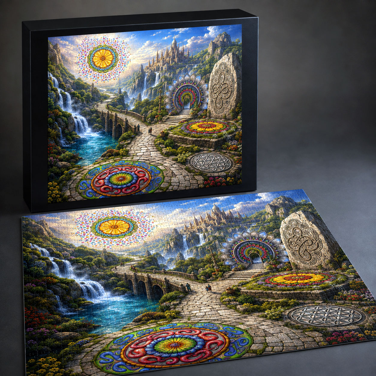 Mandala Journey jigsaw puzzle concept featuring the Surrender to Grace design system.