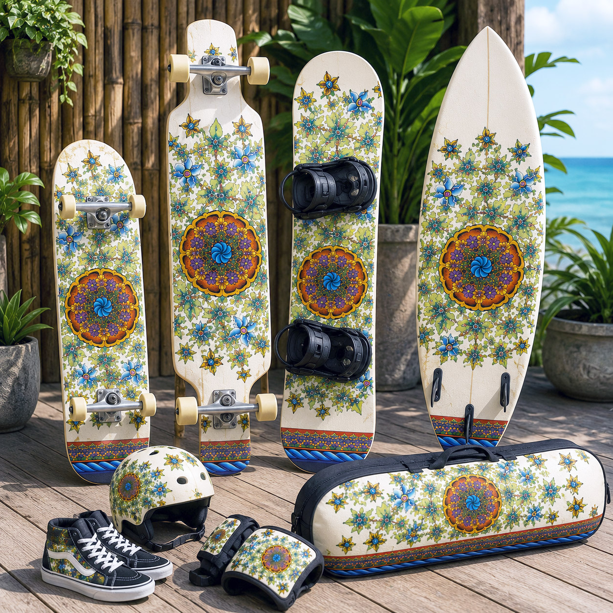 Board sports collection featuring the Wall Flowers design system.