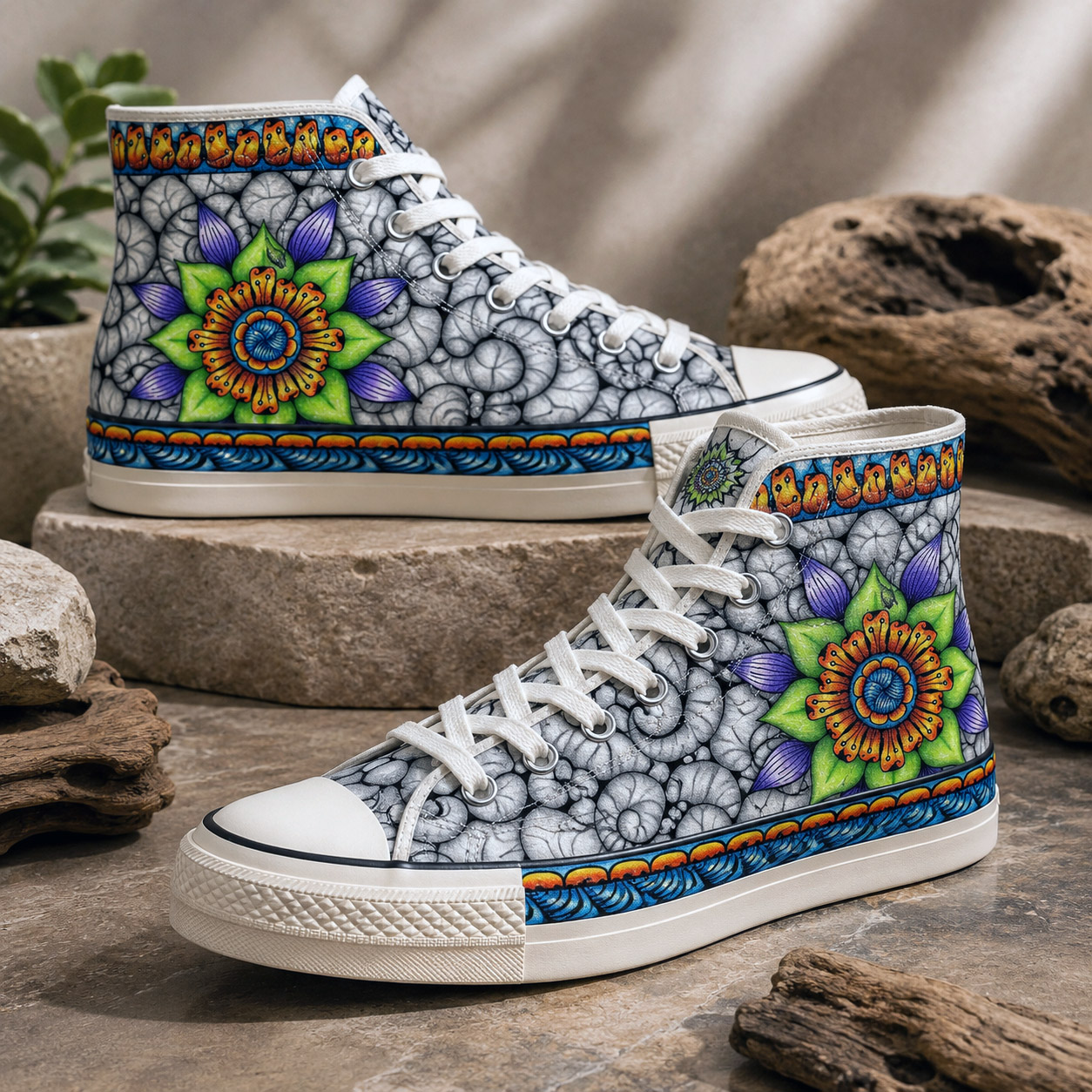 Ethereal footwear collection mockup