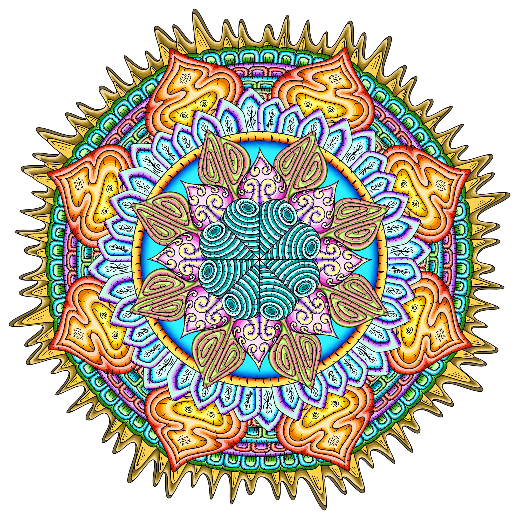 Desert Flame design system mandala artwork.