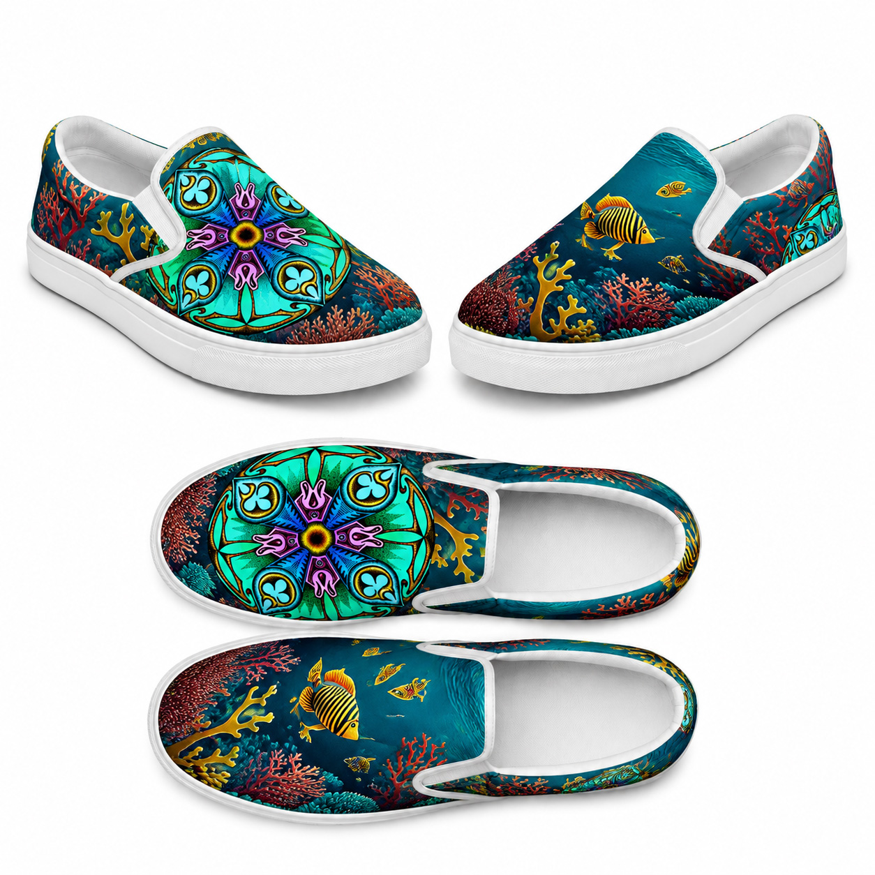 Atlantis | Women’s slip-on canvas shoe collection mockup.