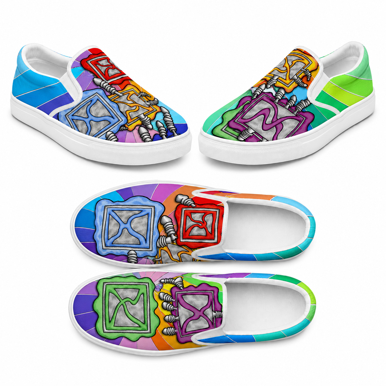 Binary Box | Women’s slip-on canvas shoe collection mockup.
