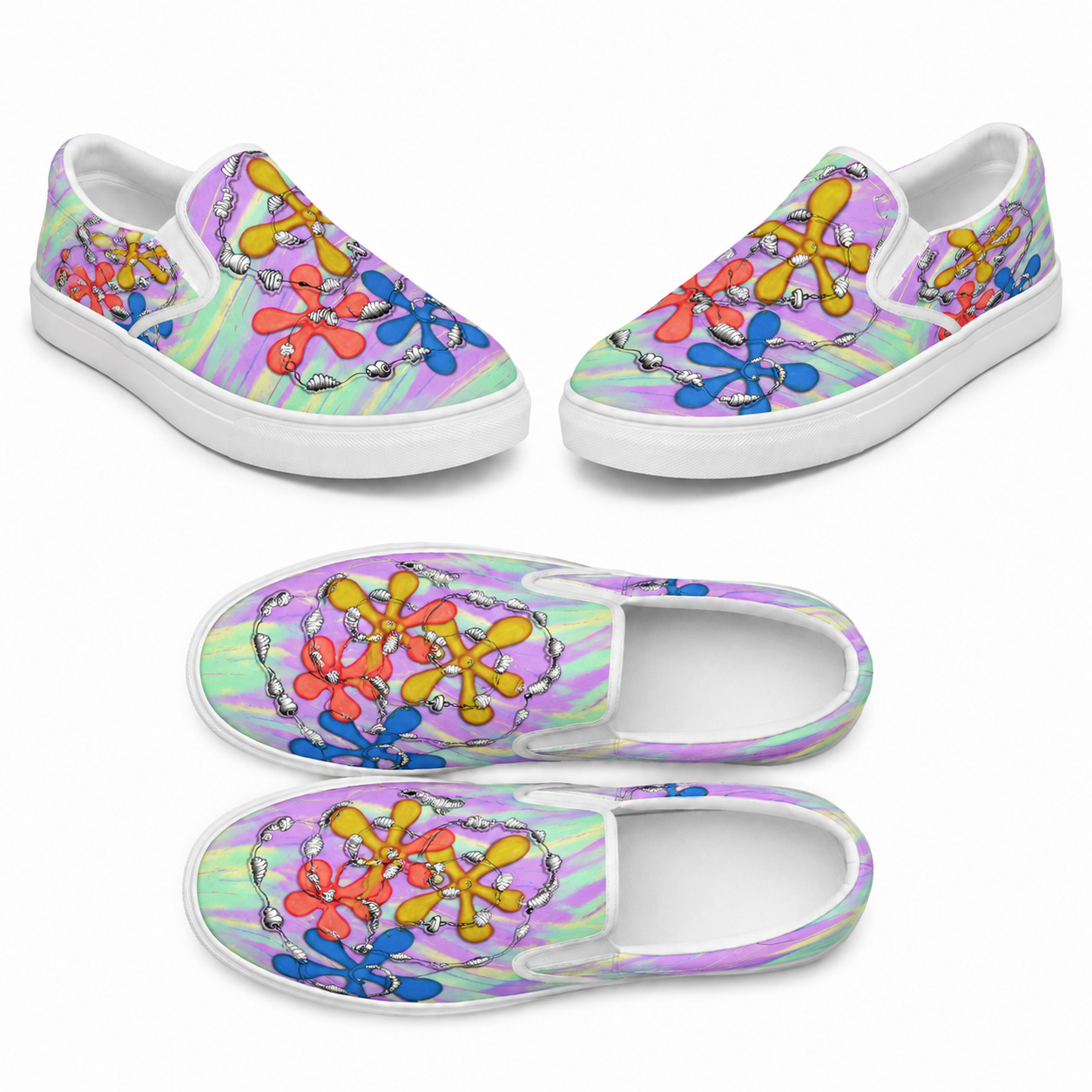 Cyberpsych Snake | Women’s slip-on canvas shoe collection mockup.
