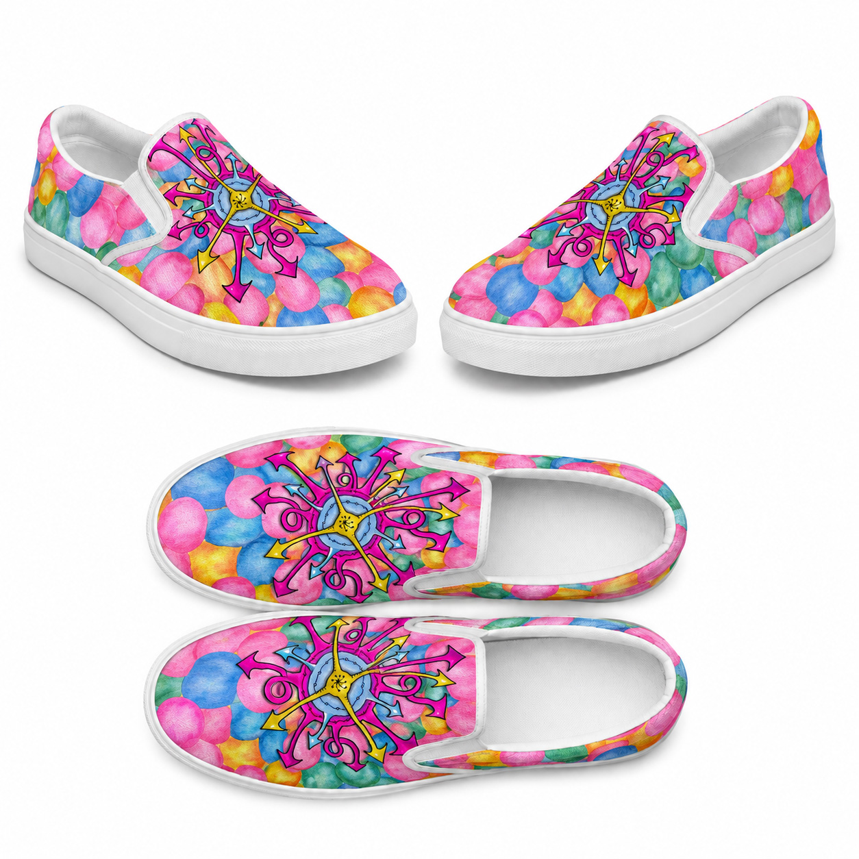 Everyway | Women’s slip-on canvas shoe collection mockup.