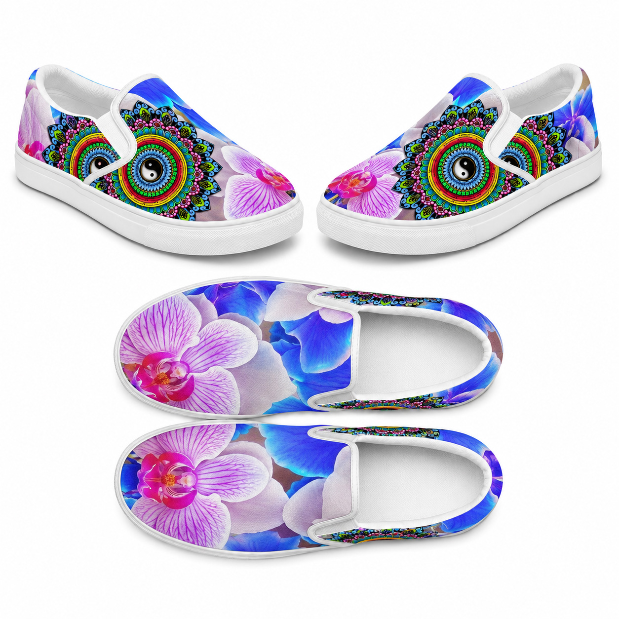 Infinite Wisdom | Women’s slip-on canvas shoe collection mockup.