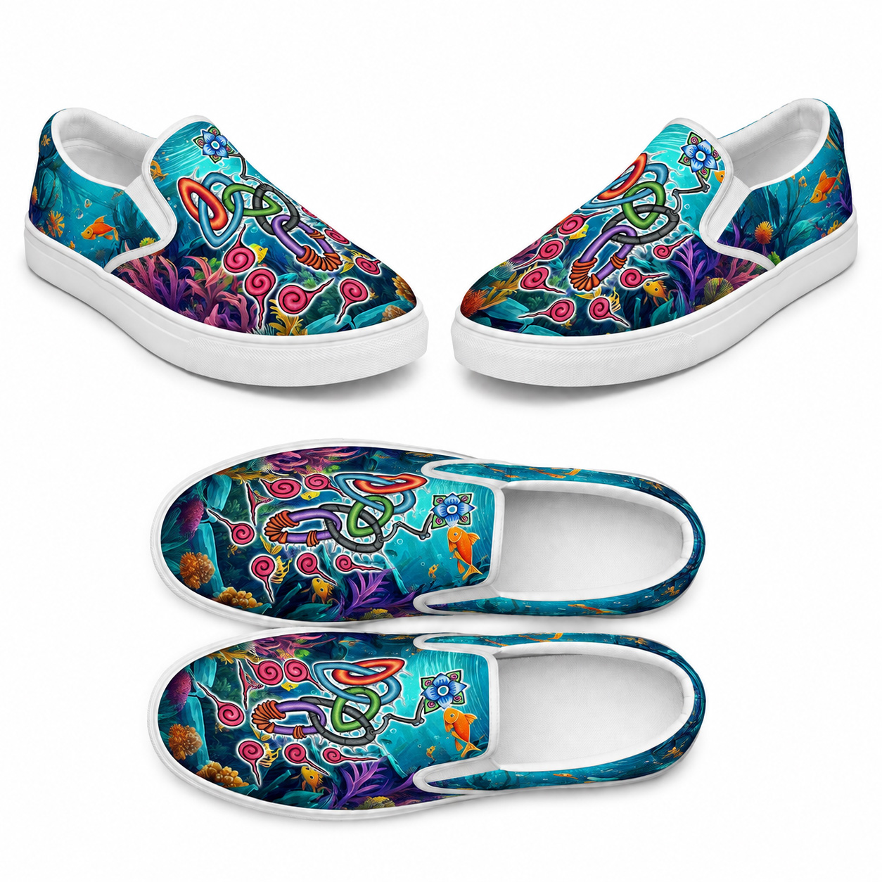 Life After Death | Women’s slip-on canvas shoe collection mockup.