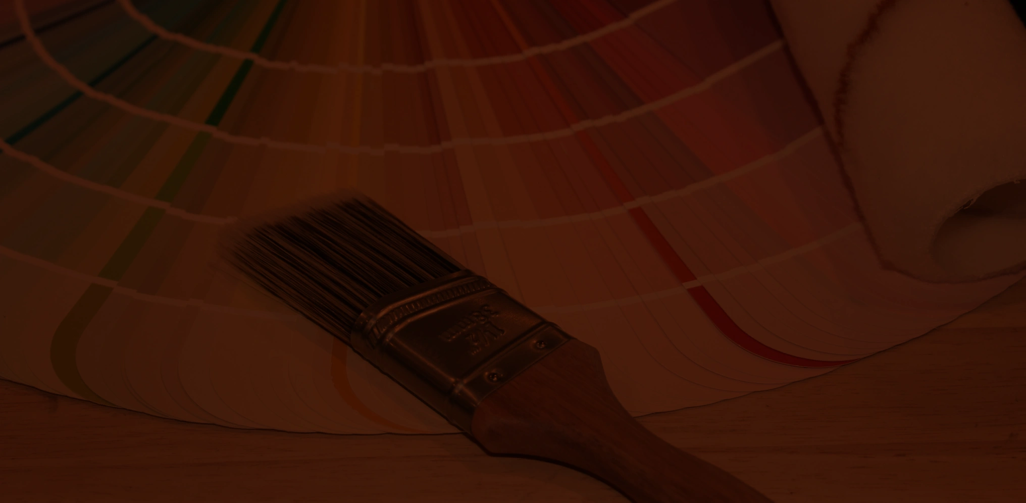 paint samples with brush red overlay