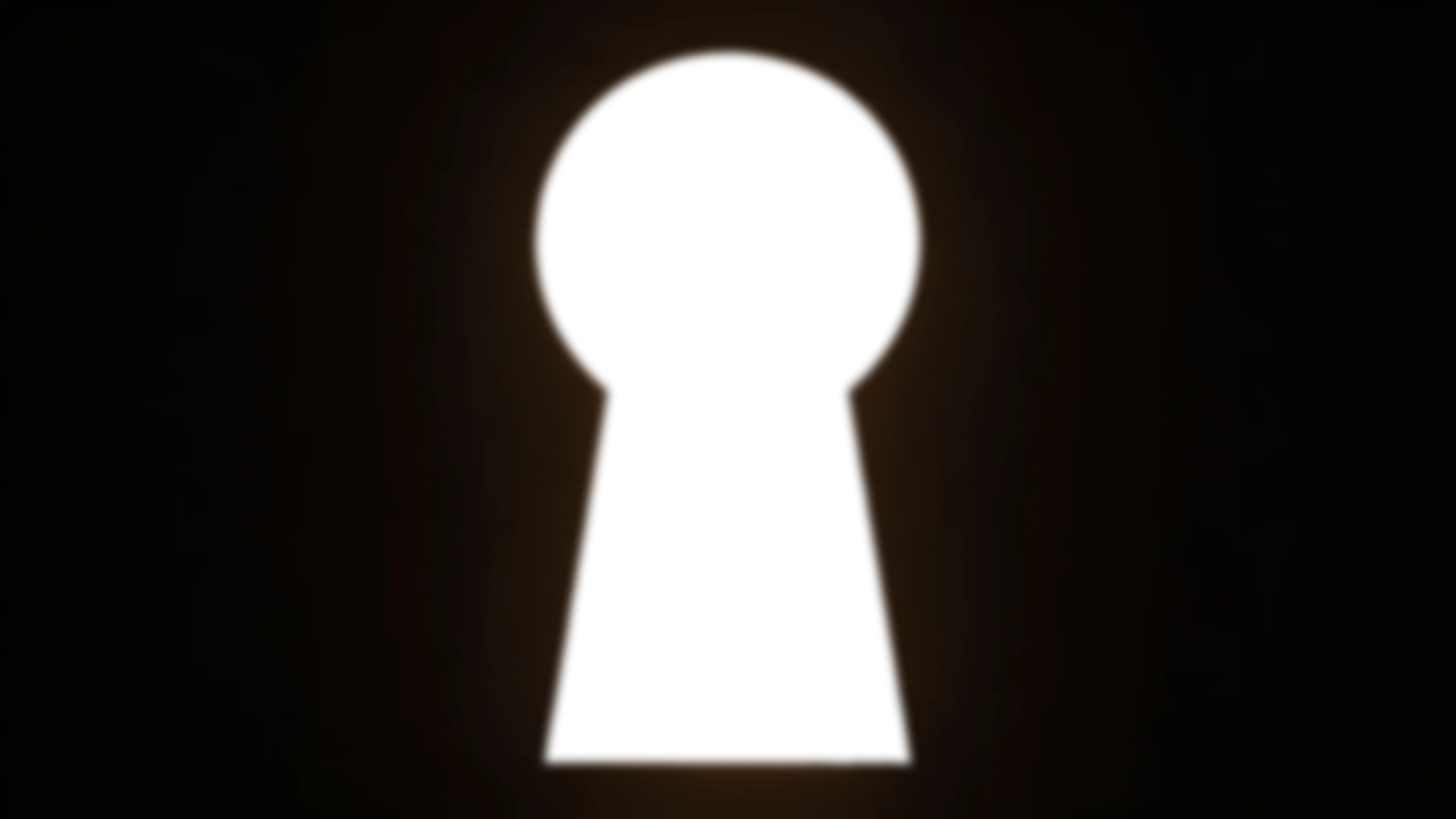 Silhouette of a keyhole with a subtle glowing outline against a dark background.