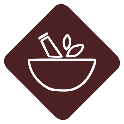 Brown asterisk symbol with rounded ends on a white background.