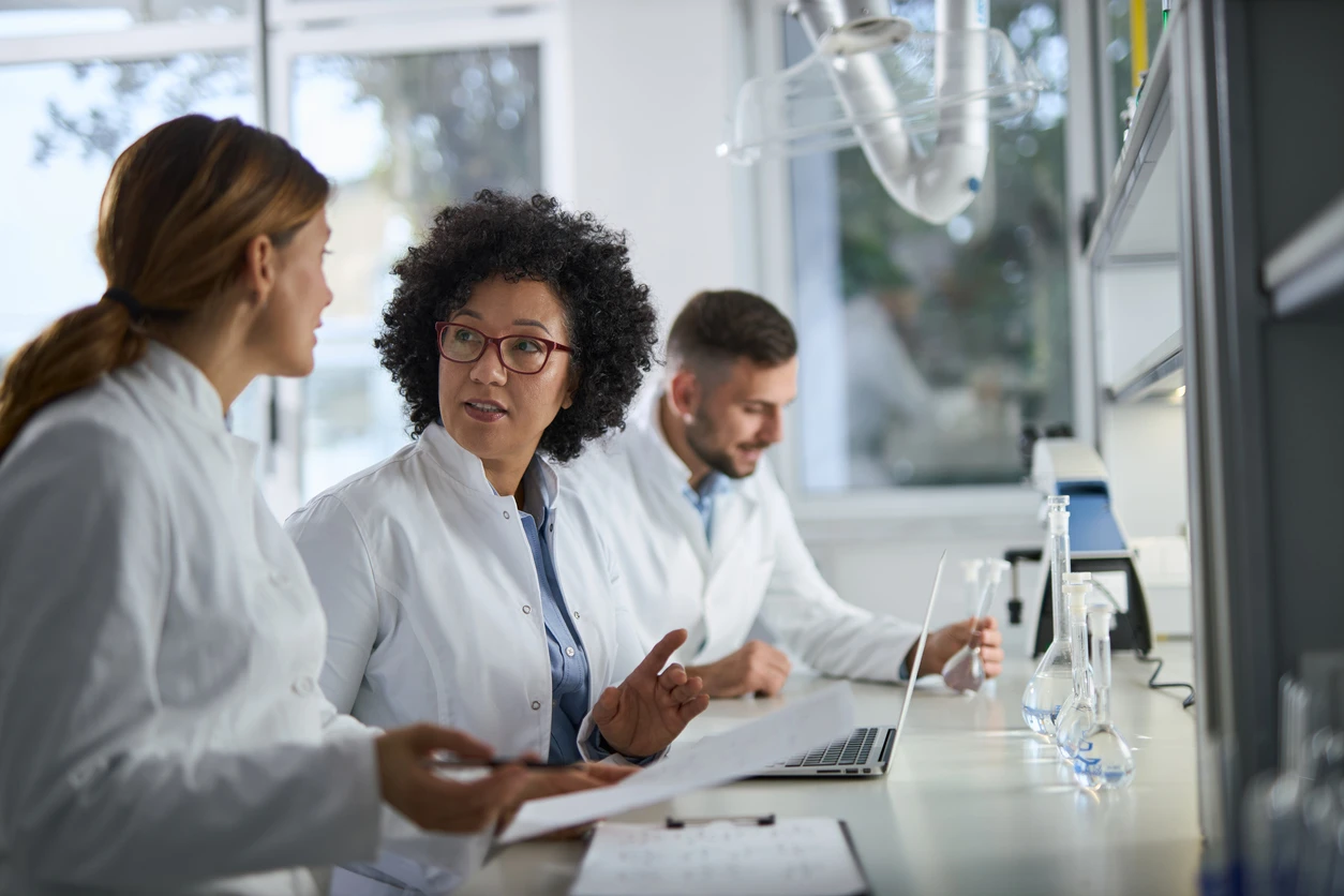research group in lab
