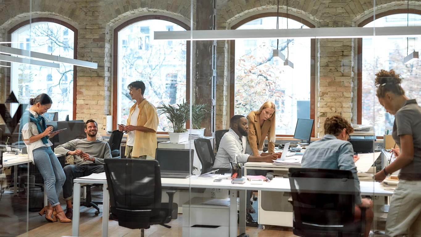 coworkers in co-working space