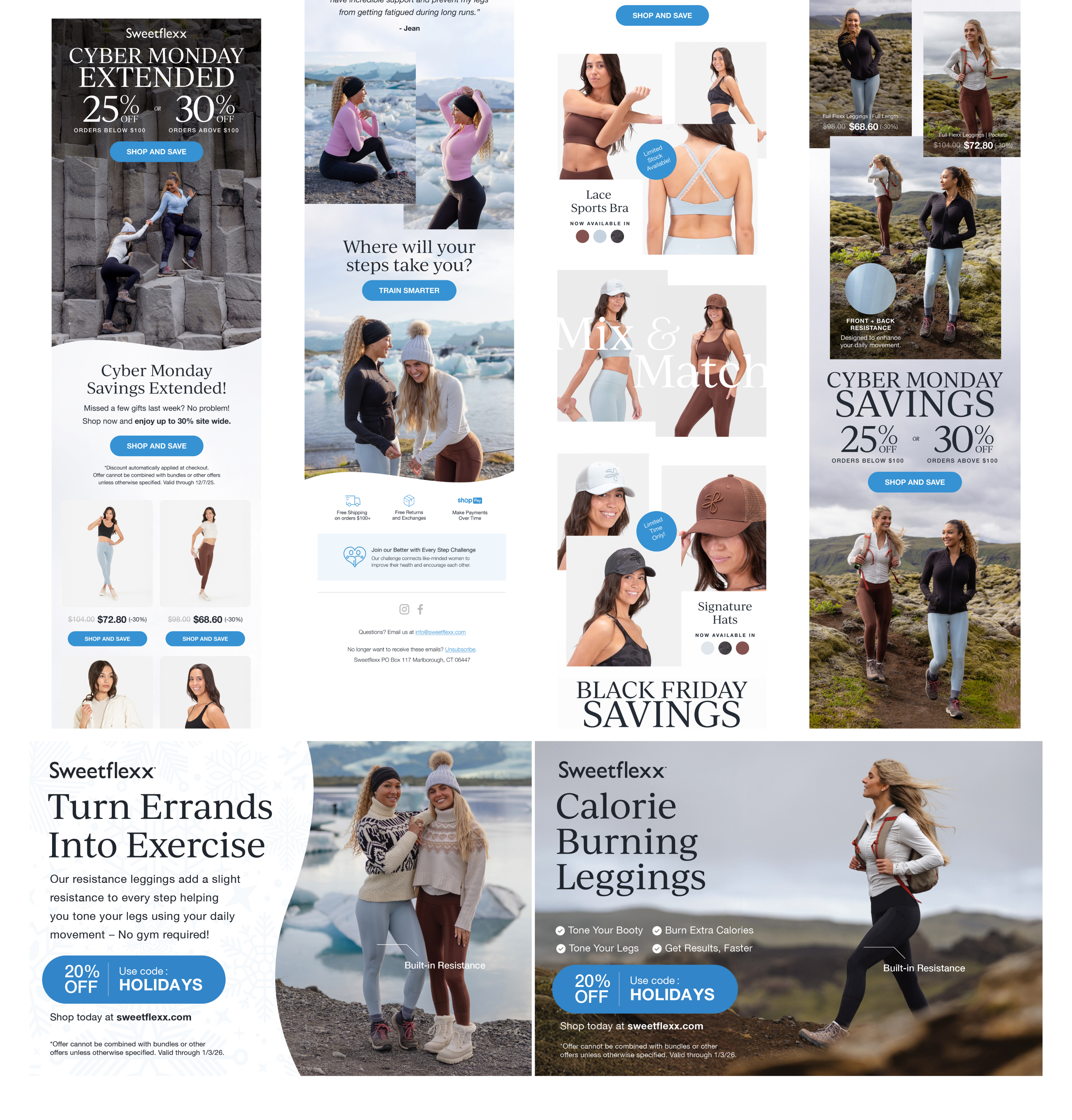 Sweetflexx lifecycle email and campaign creative