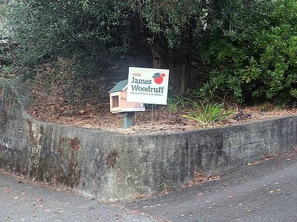 Campaign sign on corner