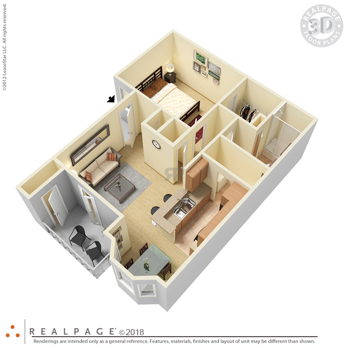 A 1 bed Floor Plan 
