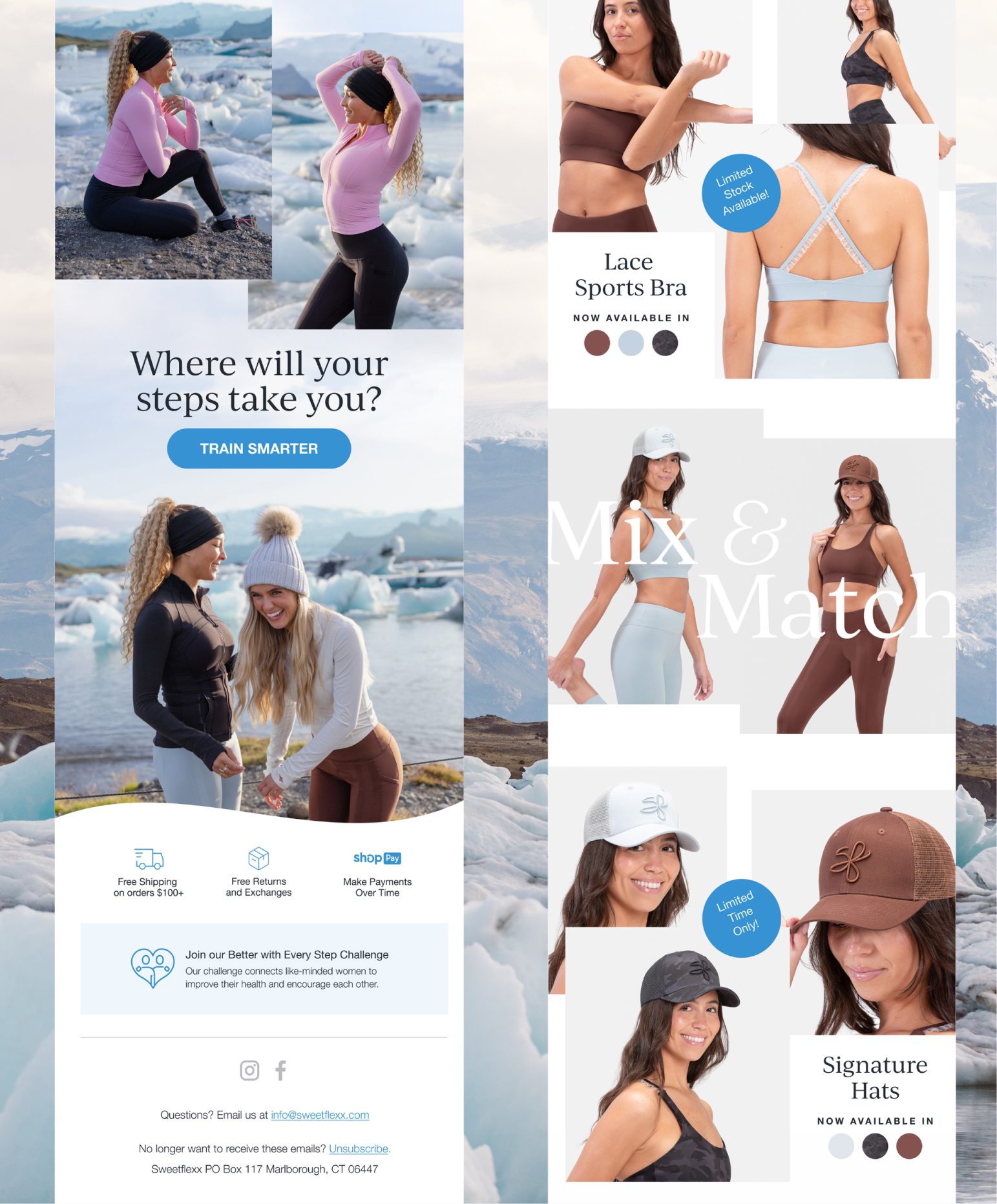 Sweetflexx Apparel lifecycle and ecommerce creative