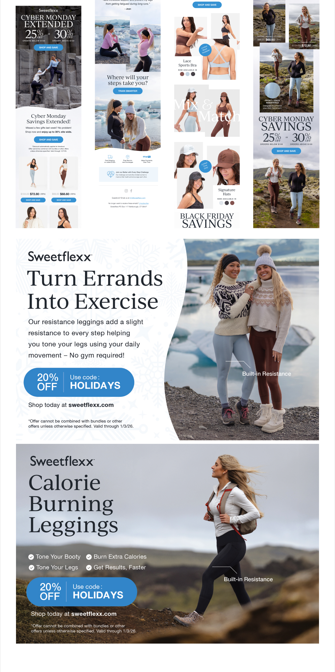 Sweetflexx lifecycle email and campaign creative