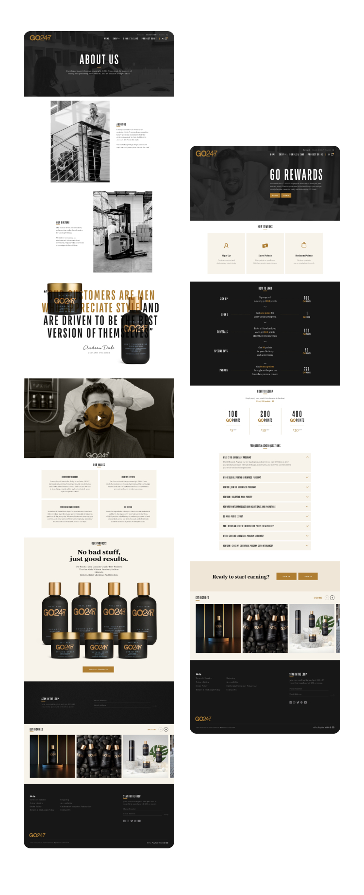 GO24·7 full ecommerce page designs