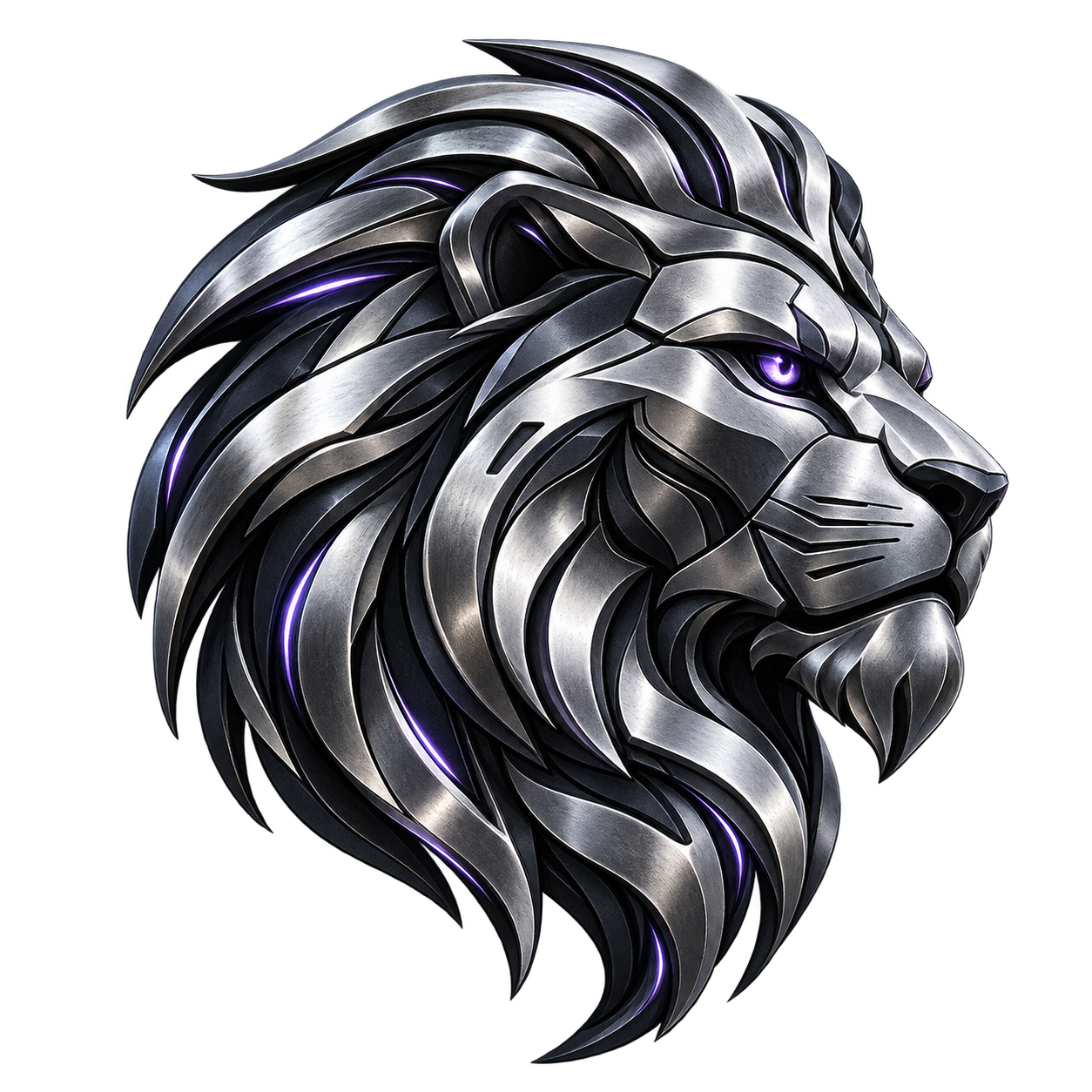 Silvermane Studios metallic lion crest