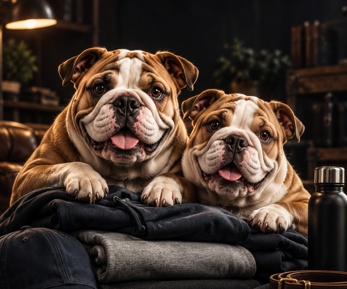 Pickles and Tater representing The Wrinkle Shop