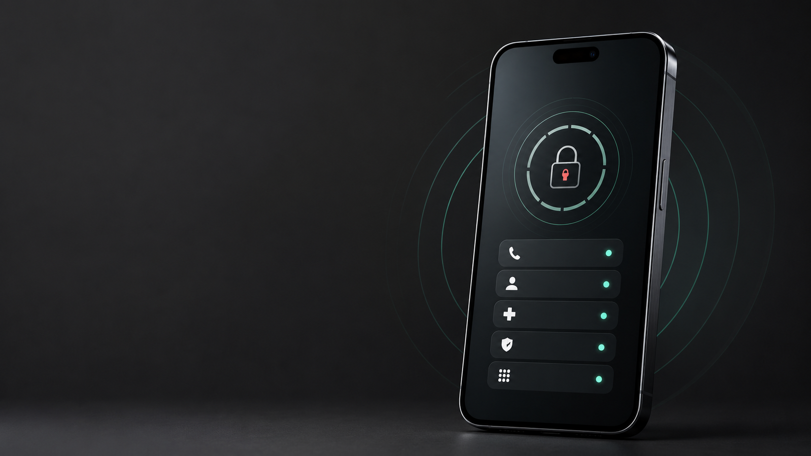 Smartphone mit aktiver Sperre und freigegebenen Notfallfunktionen