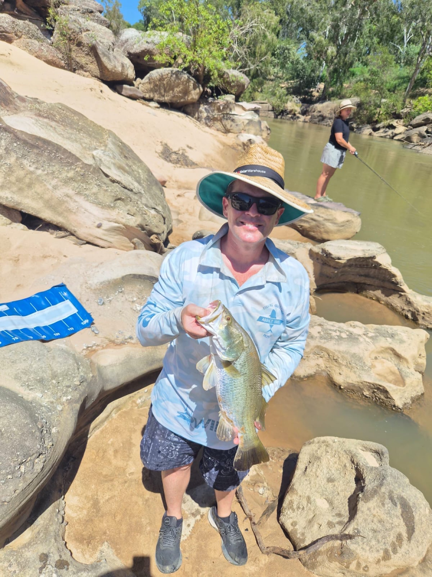 A barramundi caught in rocky river country