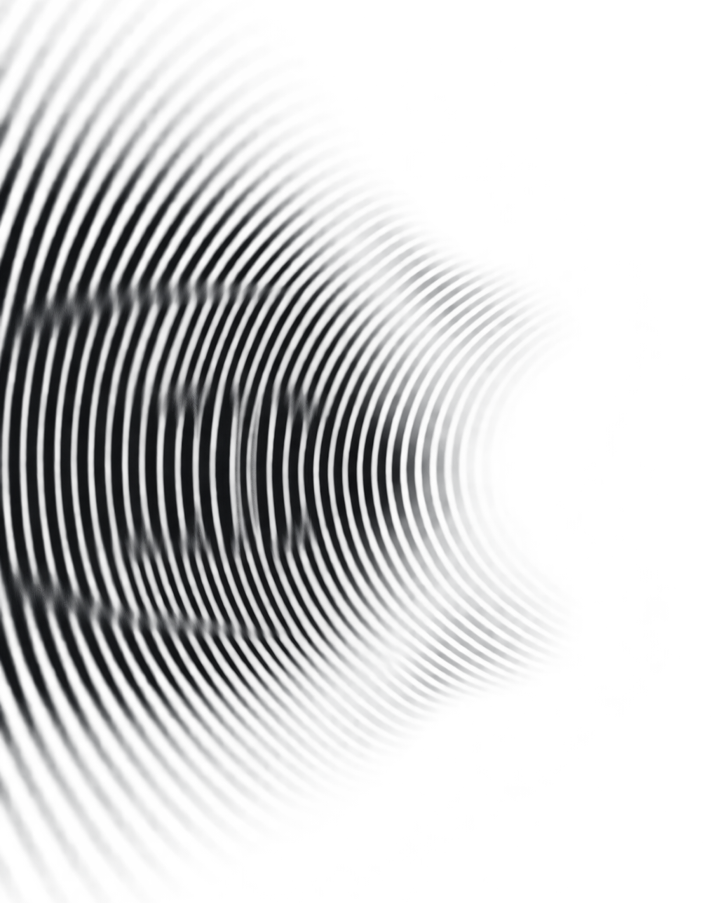 Abstract pattern of concentric curved lines in gray on a black background, creating a wave effect.