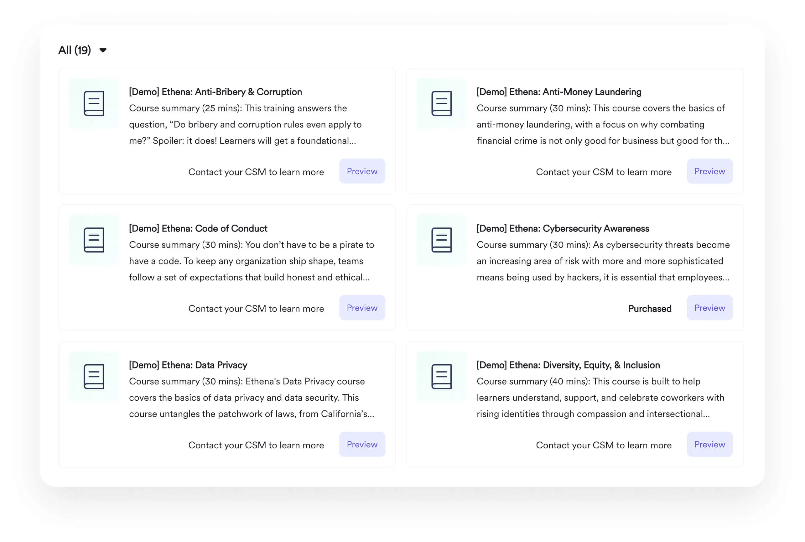 A screenshot of Leapsome's Learning Marketplace.
