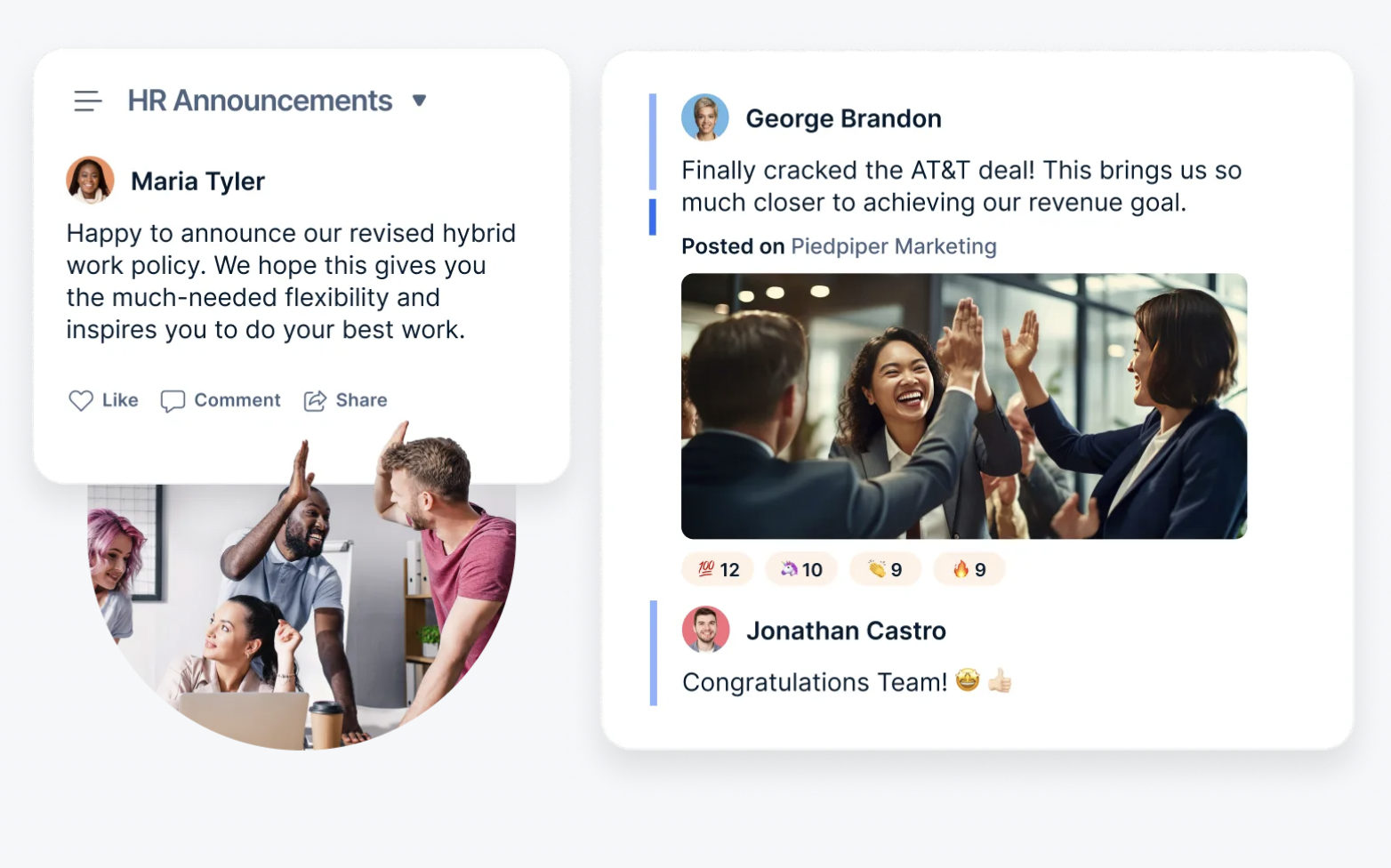 A screenshot of recognition and rewards product images and graphics from Empuls. 
