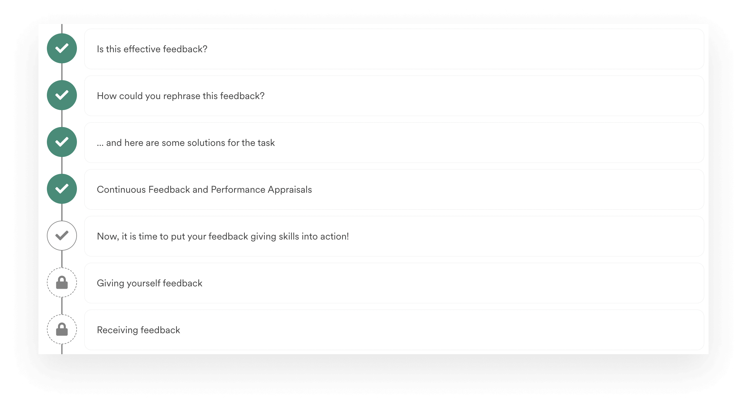 A screenshot of Leapsome's Giving and receiving feedback Learning Path.