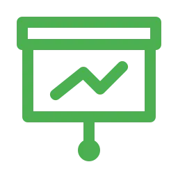 Plan icon green, transparent background.