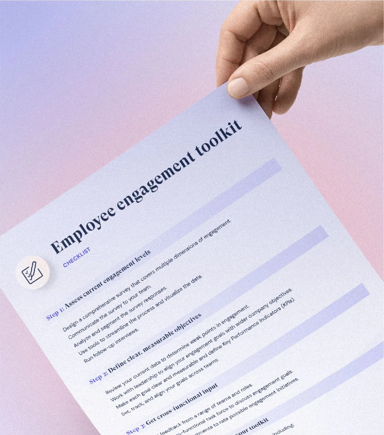 Mockup of Employee engagement toolkit Checklist